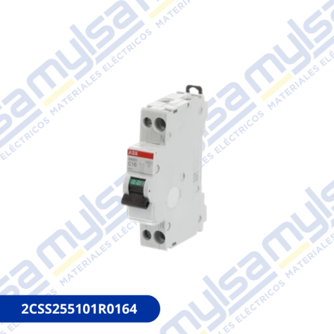 INTERRUPTOR TERMOMAGNETICO DE RIEL DIN 1P+N 16A CURVA C- 6KA (898) 10KA (947-2)